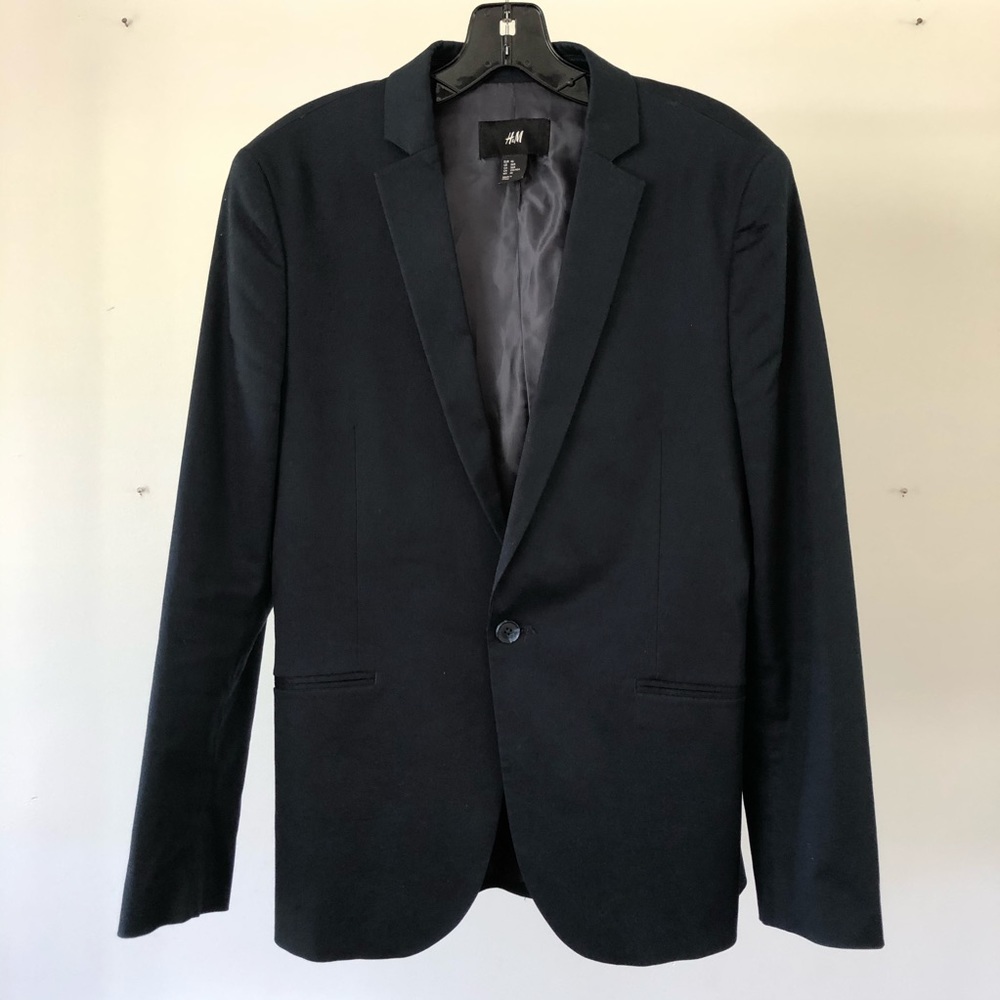 H&M Slim Fit Blazer 36R Navy Blue